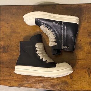 rick owens leather jumbo lace